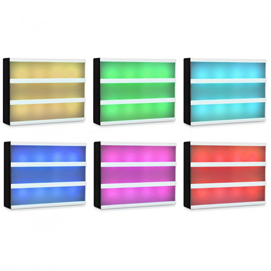 KW A4 Cinema Lightbox Πίνακας Μηνυμάτων LightBox με Φωτισμό LED RGB, 126 Γράμματα και Τηλεχειριστήριο - Black - 46498.01