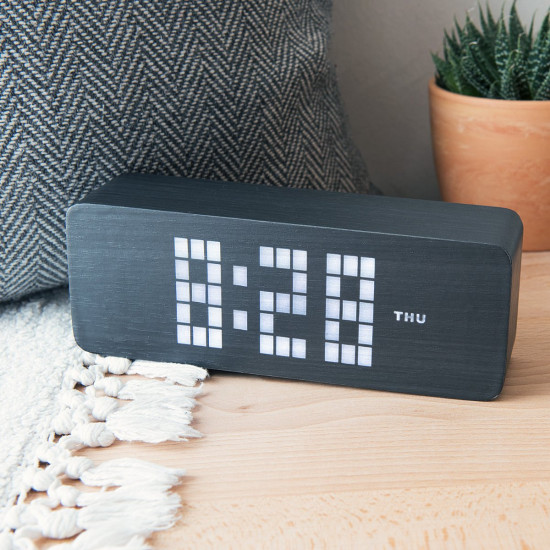 Kwmobile Digital Alarm LED Clock - Ψηφιακό Επιτραπέζιο Ρολόι και Ξυπνητήρι - Design Tetris - Black - White LED - 40956