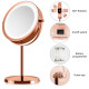 Navaris LED Illuminated Two-Sided Vanity Makeup Mirror - Περιστρεφόμενος Φωτιζόμενος Καθρέπτης LED - Copper - 43359