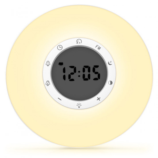 Navaris Digital Alarm LED Clock with LCD Display and Bluetooth - Ψηφιακό Επιτραπέζιο Ρολόι και Ξυπνητήρι LCD Οθόνη και Bluetooth - White - 42801