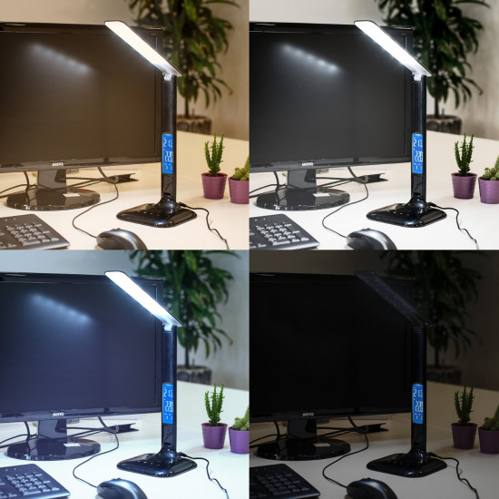 KW LED Desk Lamp with LCD Display Επιτραπέζιο Φωτιστικό με Οθόνη LCD - Black - 38894.01