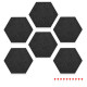 Navaris Hexagon Felt Memo Boards - Σετ με 6 Πλαίσια Ανακοινώσεων και Πινέζες - Dark Grey - 46230.02