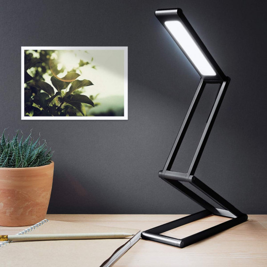 KW LED Folding Desk Lamp Επαναφορτιζόμενο Αναδιπλούμενο Μεταλλικό Φωτιστικό με καλώδιο Micro USB - Black - 45535.01