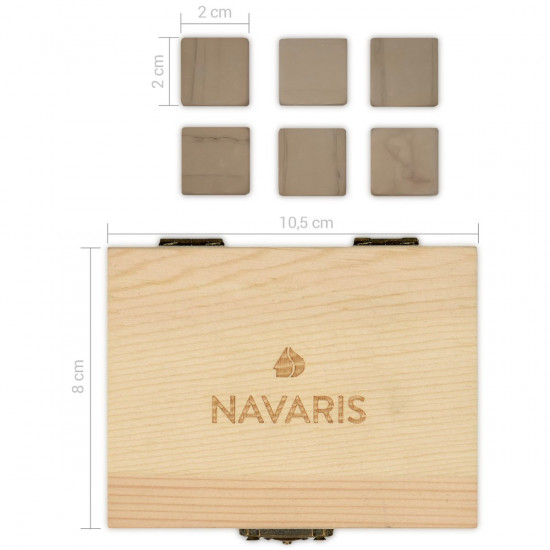 Navaris Set of 9 Whiskey Stones Σετ με 9 Παγάκια από Γρανίτη - Brown - 39922