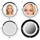 Navaris LED Illuminated Two-Sided Vanity Makeup Mirror - Περιστρεφόμενος Φωτιζόμενος Καθρέπτης LED - Silver - 41188