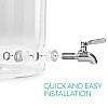 Navaris Glass Beverage Drink Dispenser Γυάλινος Διανεμητής Ποτού με Ξύλινη Βάση - 5L - Clear - 46785.02