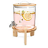 Navaris Glass Beverage Drink Dispenser Γυάλινος Διανεμητής Ποτού με Ξύλινη Βάση - 5L - Clear - 46785.02