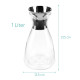 Navaris Glass Water Carafe with Lid Γυάλινη Κανάτα Νερού - 1L - Clear - 42602