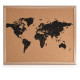 Navaris Cork Notice Board 50 x 40 cm - Πίνακας Ανακοινώσεων με Πινέζες - Design World Map - Brown - Black - 46080.01