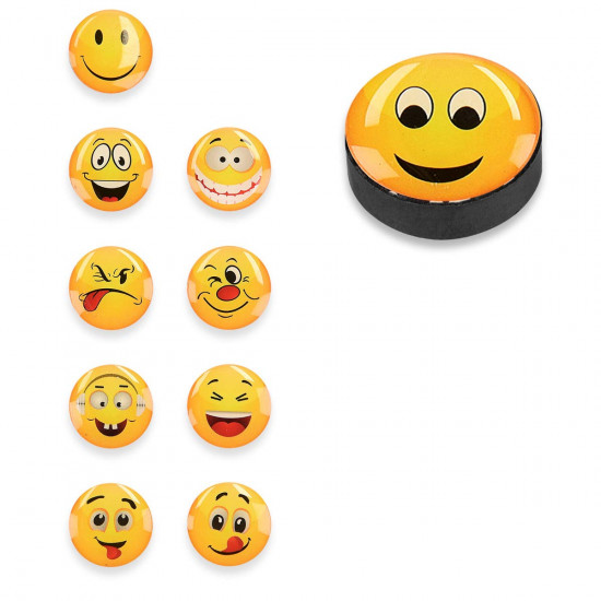 Navaris Emoji Μαγνητάκια για το Ψυγείο ή για Μαγνητικούς Πίνακες - Σετ 10 τεμαχίων - Design Cute and Funny - 45377.02