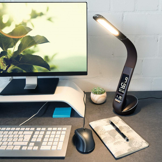 Navaris LED Desk Lamp Dimmable with LCD Display Επιτραπέζιο Φωτιστικό με Οθόνη LCD - Brown - 48521.05