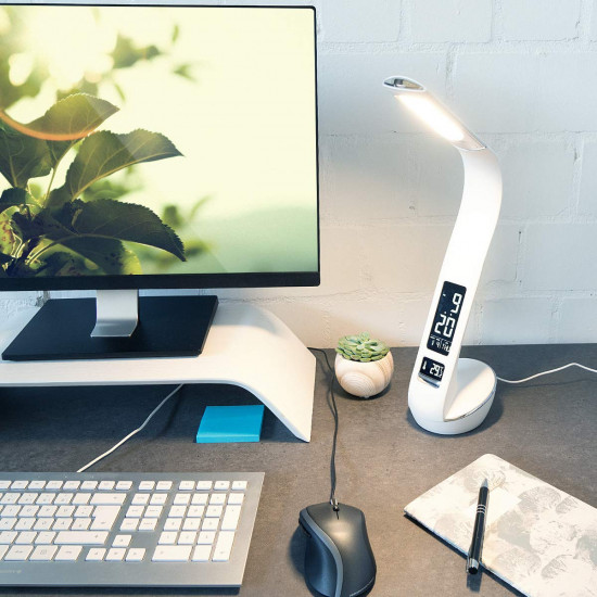 Navaris LED Desk Lamp Dimmable with LCD Display Επιτραπέζιο Φωτιστικό με Οθόνη LCD - White - 48521.02